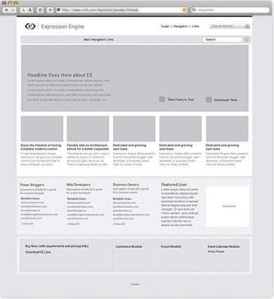 Expression Engine wireframe