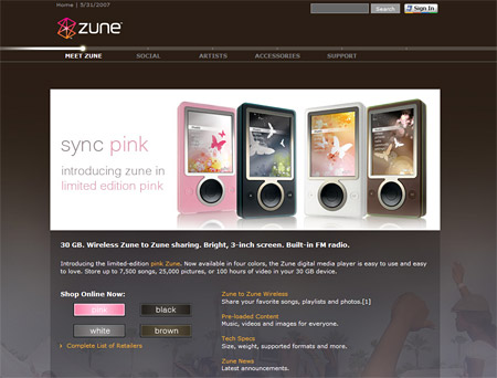 Zune website
